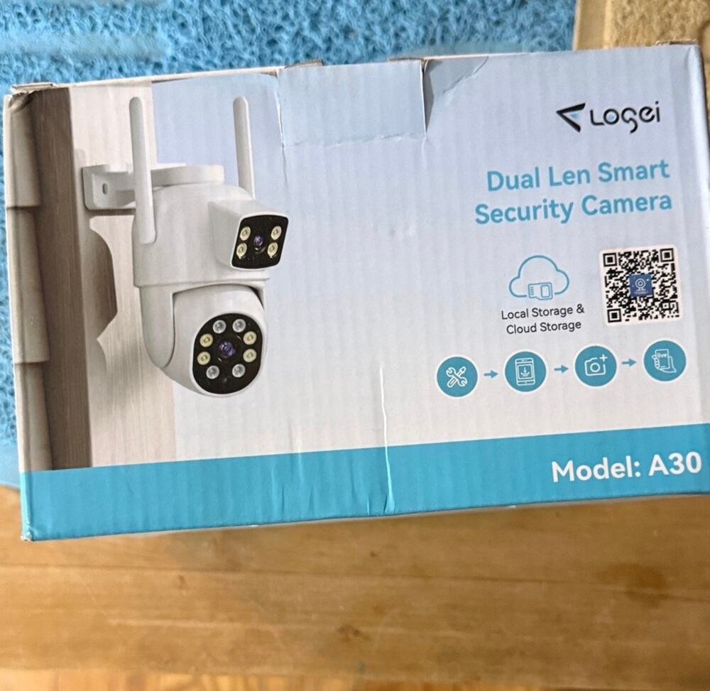Logei Dual Lens Smart Security Camera White NIB Model A30